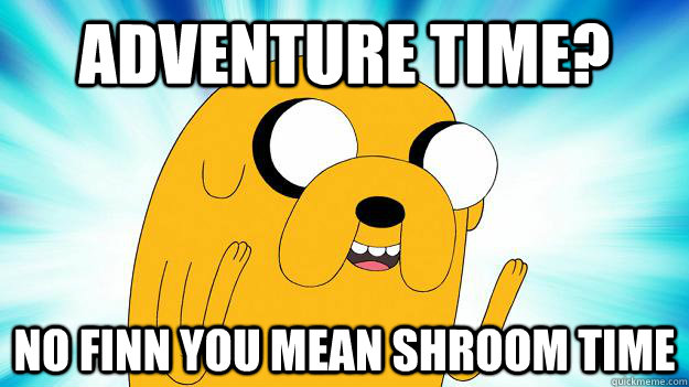 Adventure time? no finn you mean shroom time - Adventure time? no finn you mean shroom time  Jake The Dog