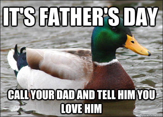 It's father's day call your dad and tell him you love him - It's father's day call your dad and tell him you love him  Actual Advice Mallard