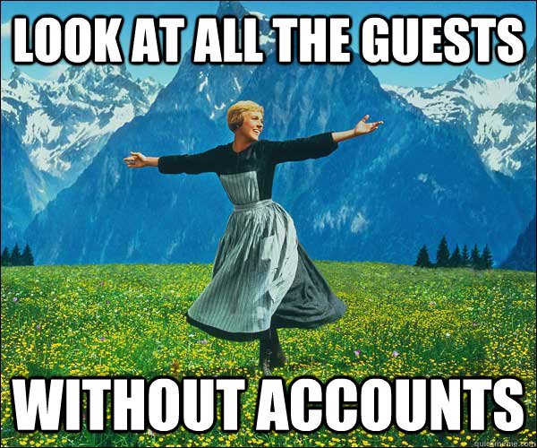 look at all the guests without accounts  Look At All The Fucks I Give