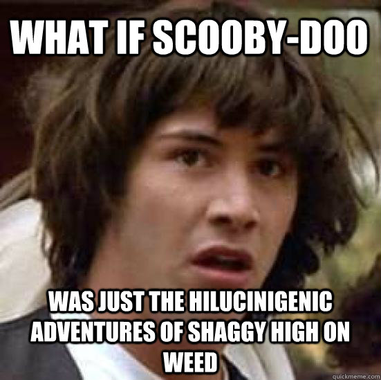 What if Scooby-Doo Was just the hilucinigenic adventures of Shaggy high on Weed  conspiracy keanu
