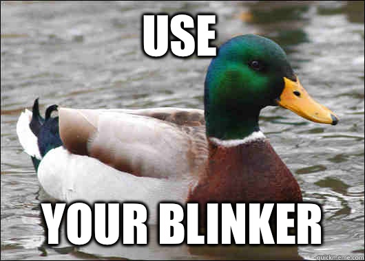 Use Your blinker  Actual Advice Mallard