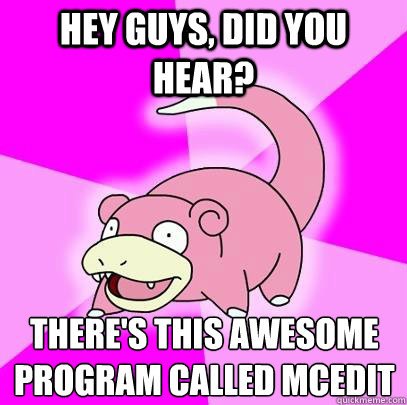hey guys, did you hear? there's this awesome program called MCedit  Slowpoke