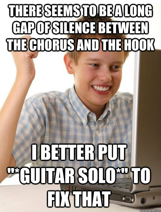 there seems to be a long gap of silence between the chorus and the hook i better put 