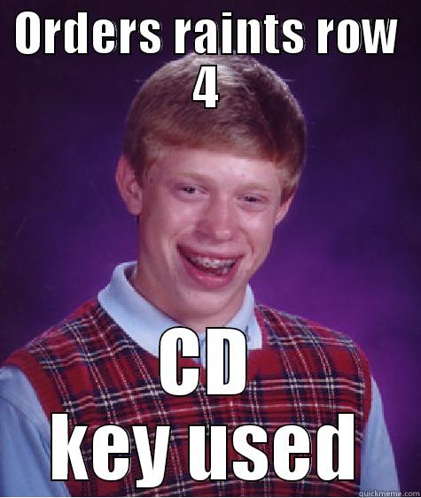 ORDERS RAINTS ROW 4 CD KEY USED Bad Luck Brian