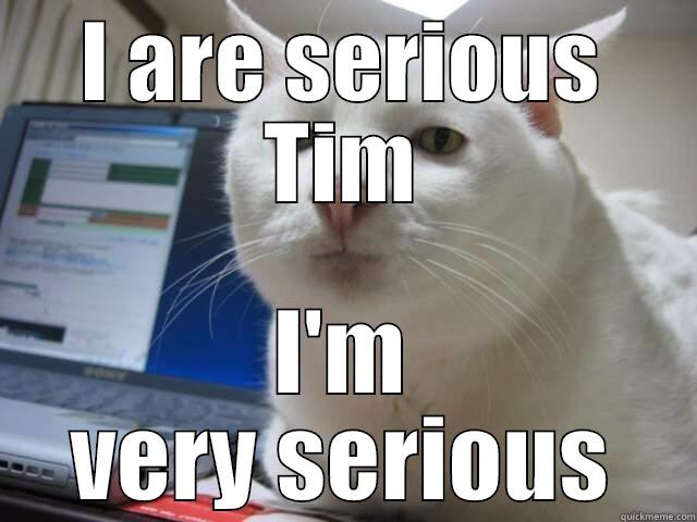 I ARE SERIOUS TIM I'M VERY SERIOUS Misc