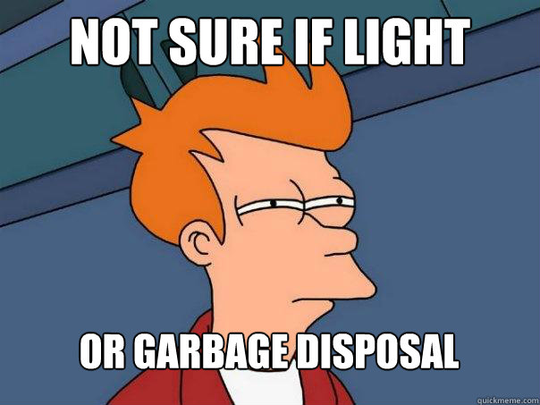Not sure if light Or garbage disposal  Futurama Fry