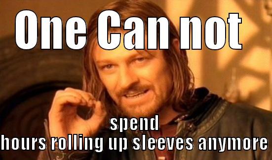 ONE CAN NOT  SPEND HOURS ROLLING UP SLEEVES ANYMORE Boromir