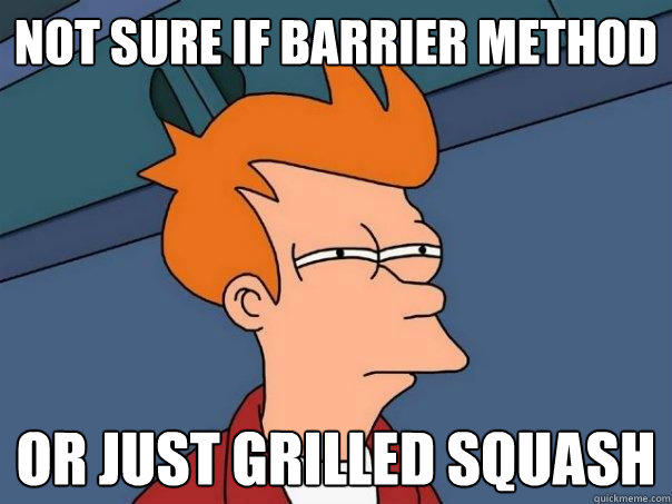 Not sure if barrier method or just grilled squash  Futurama Fry