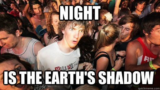night is the earth's shadow  Sudden Clarity Clarence