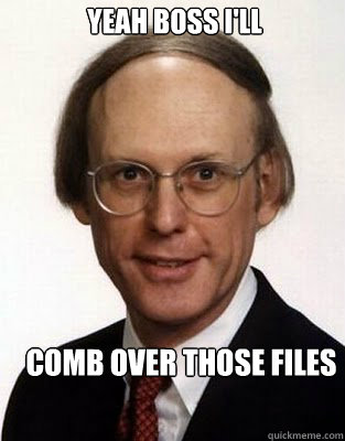 Yeah boss I'll comb over those files  