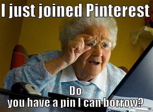 I JUST JOINED PINTEREST  DO YOU HAVE A PIN I CAN BORROW? Grandma finds the Internet