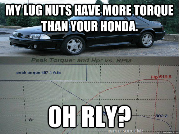 my lug nuts have more torque than your honda. Oh rly?  