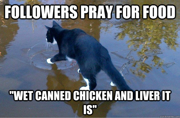 Followers pray for food 