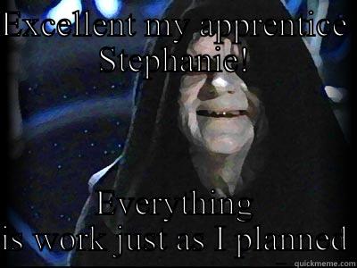 EXCELLENT MY APPRENTICE STEPHANIE! EVERYTHING IS WORK JUST AS I PLANNED Misc