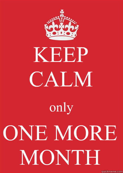 KEEP CALM only ONE MORE MONTH  Keep calm or gtfo