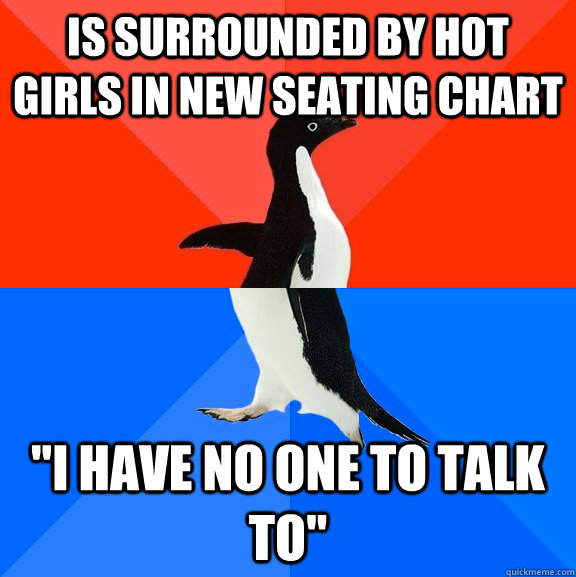 is surrounded by hot girls in new seating chart 