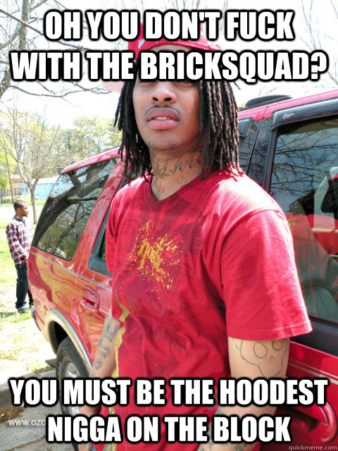 oh you don't fuck with the bricksquad? you must be the hoodest nigga on the block  