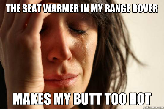 The seat warmer in my Range Rover makes my butt too hot  First World Problems