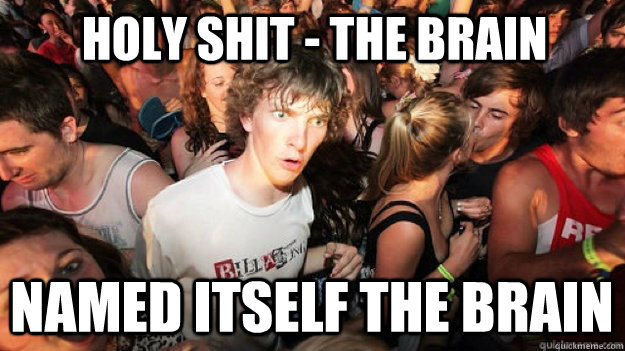 holy shit - The Brain named itself the brain - holy shit - The Brain named itself the brain  Sudden Clarity Clarence