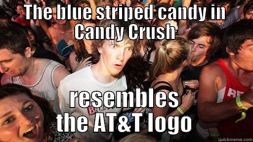 THE BLUE STRIPED CANDY IN CANDY CRUSH RESEMBLES THE AT&T LOGO Sudden Clarity Clarence