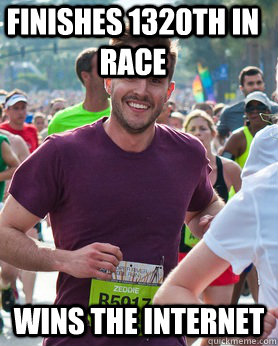 Finishes 1320th in race Wins the Internet  Ridiculously photogenic guy