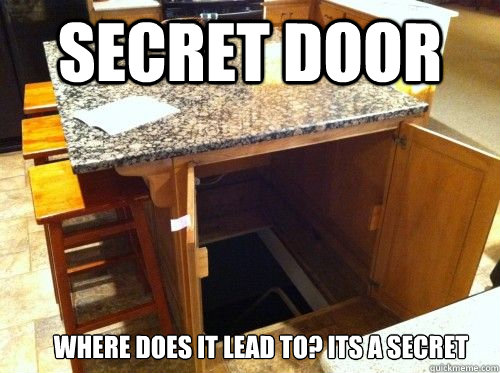 secret door where does it lead to? its a secret  slightly interesting furniture