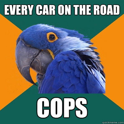 EVERY CAR ON THE ROAD COPS  Paranoid Parrot