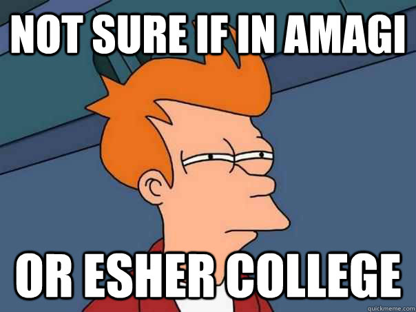 not sure if in amagi or esher college  Futurama Fry