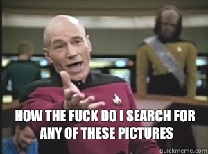  How the fuck do i search for any of these pictures  Annoyed Picard