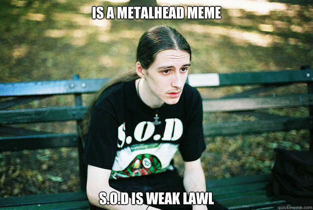 is a metalhead meme S.O.d is weak lawl  First World Metal Problems