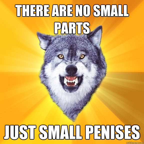 There are no small parts Just small penises  Courage Wolf