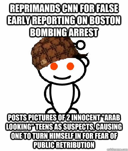 Reprimands CNN for false early reporting on Boston bombing arrest posts pictures of 2 innocent 