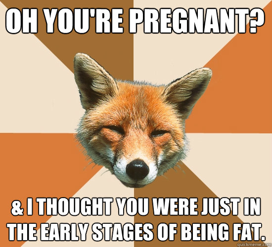 Oh you're pregnant? & I thought you were just in the early stages of being fat.  Condescending Fox