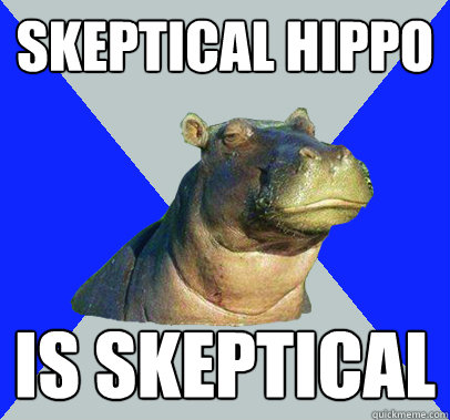 Skeptical hippo Is skeptical  Skeptical Hippo