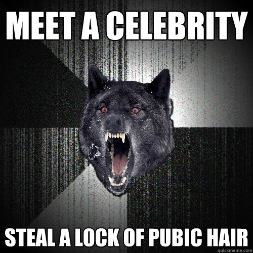 Meet a celebrity steal a lock of pubic hair  Insanity Wolf