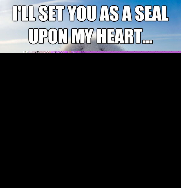 I'll set you as a seal upon my heart... Just try not thinking of me when you sing this in chapel.  Easily Pleased Seal