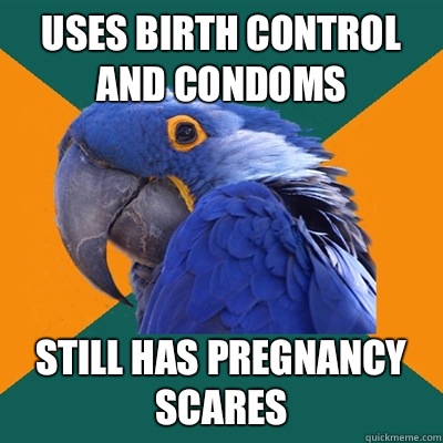 Uses birth control and condoms Still has pregnancy scares - Uses birth control and condoms Still has pregnancy scares  Misc