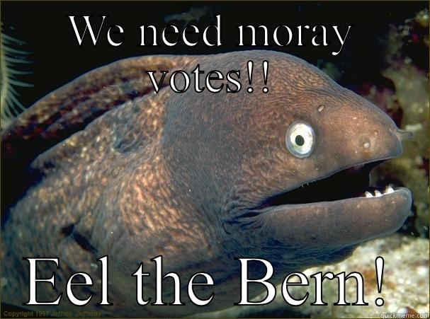Super Tuesday!! - WE NEED MORAY VOTES!! EEL THE BERN! Bad Joke Eel