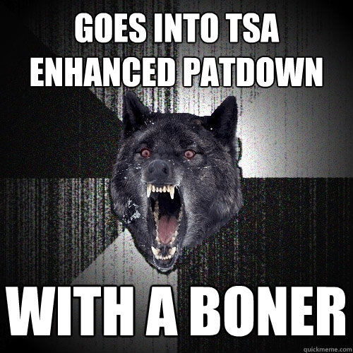 Goes into TSA enhanced patdown With a boner    Insanity Wolf