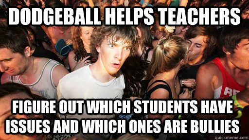 Dodgeball helps teachers figure out which students have issues and which ones are bullies  Sudden Clarity Clarence