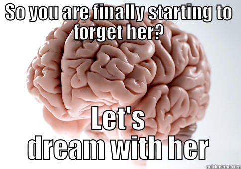 SO YOU ARE FINALLY STARTING TO FORGET HER? LET'S DREAM WITH HER Scumbag Brain
