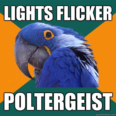 lights flicker poltergeist  Paranoid Parrot