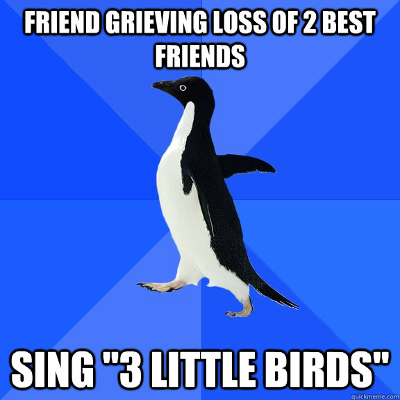 friend grieving loss of 2 best friends  sing 