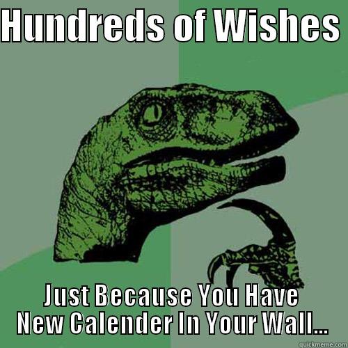 HUNDREDS OF WISHES  JUST BECAUSE YOU HAVE NEW CALENDER IN YOUR WALL... Philosoraptor
