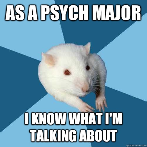 As a psych major I know what I'm talking about  Psychology Major Rat