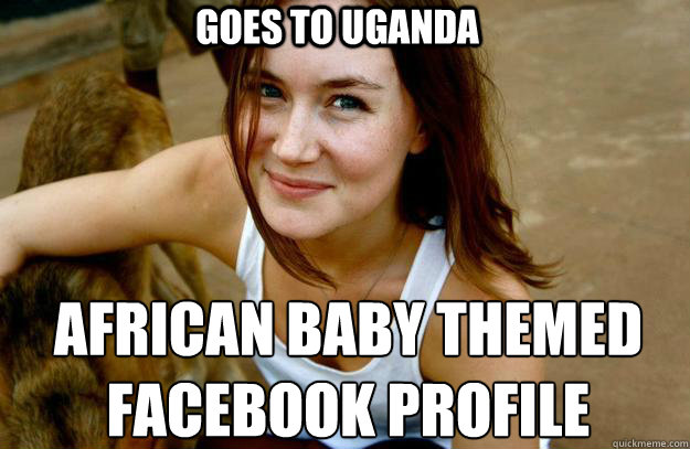 Goes to uganda African baby themed 
facebook profile  Baby