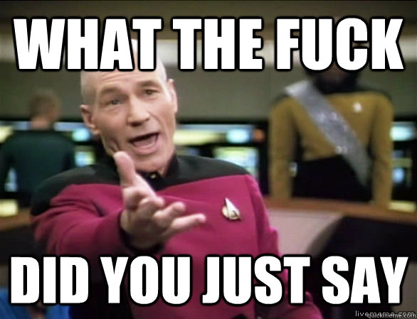 what the fuck did you just say  Annoyed Picard HD