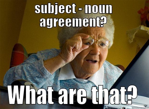 English ACT memes - SUBJECT - NOUN AGREEMENT? WHAT ARE THAT? Grandma finds the Internet