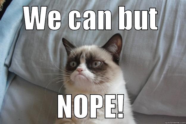 We can but nope - WE CAN BUT NOPE! Grumpy Cat
