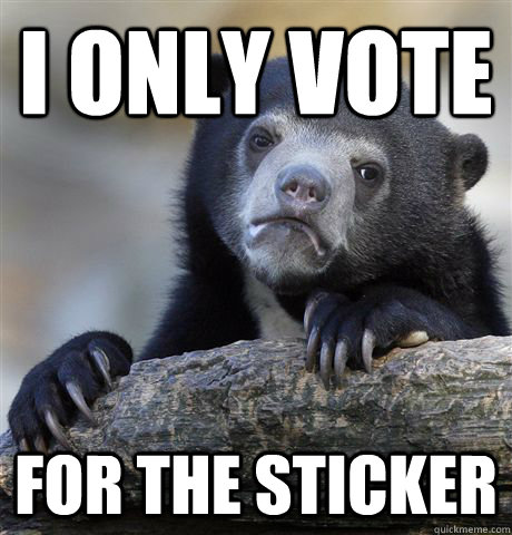 I only vote for the sticker  Confession Bear
